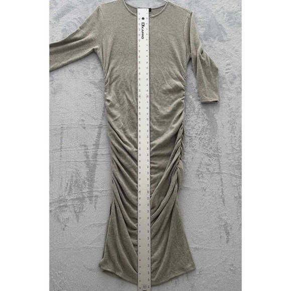 INC Women's 3/4 Sleeve Ruched Midi Dress Sz Small Heather Grey 2pc NWT Flaw 0103 - Picture 8 of 13